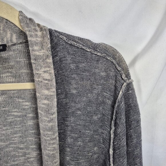 Eileen Fisher Sweater Womens XL Gray Linen Cardigan Open Long Sleeve Minimalist - Picture 7 of 7
